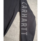 Carhartt Rain Defender Hoodie Mens S Loose Fit Black Logo Sleeve Pullover