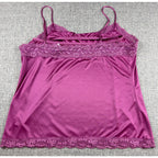 Y2K Worthington Satin Lace Camisole Set XL Purple Berry Cami Tops