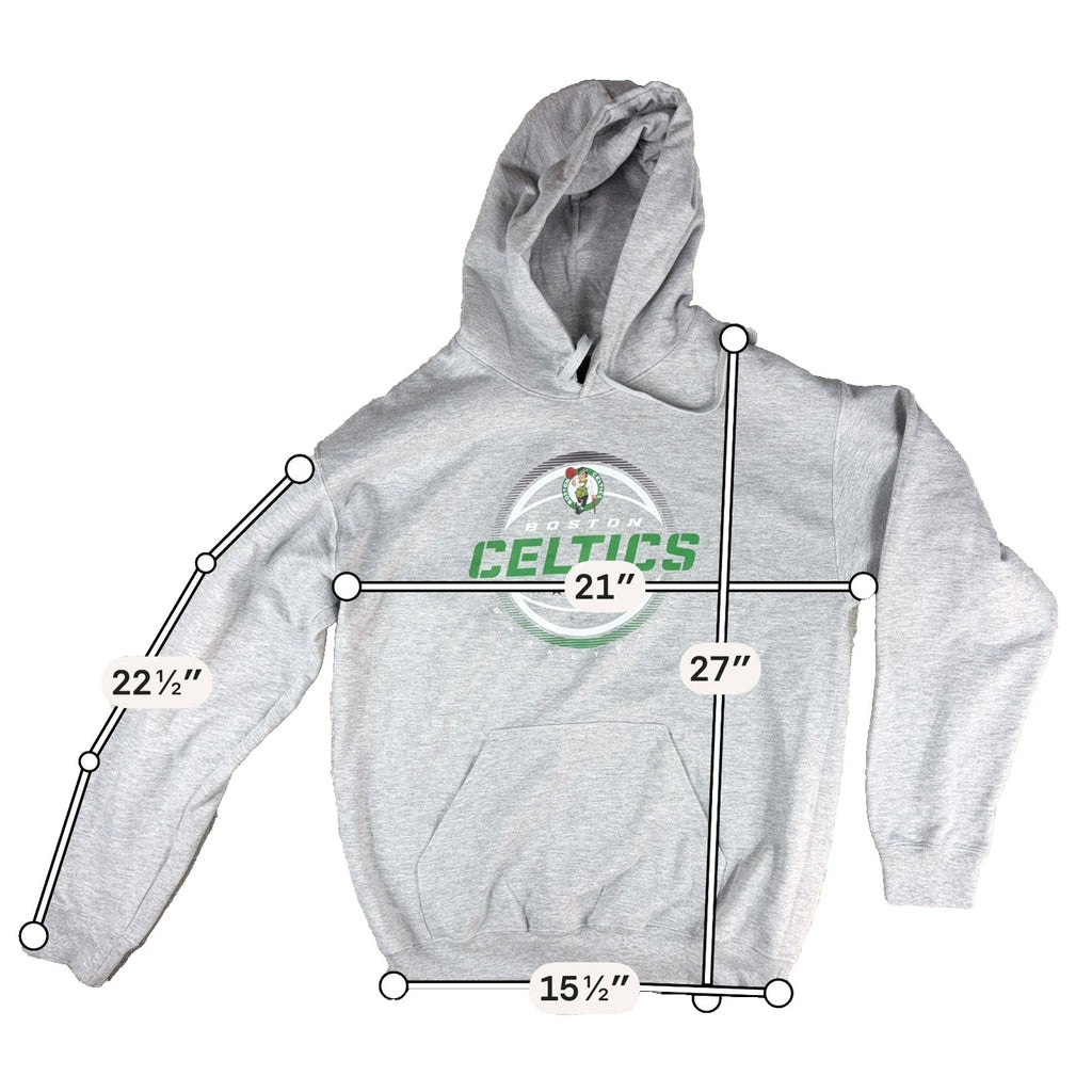 Boston Celtics Hoodie Mens M Gray NBA Gildan Pullover Basketball Sweatshirt