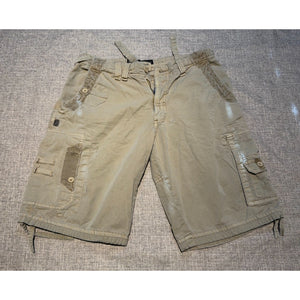 Marc Ecko Cut Sew Cargo Shorts Mens 32 Khaki Y2K Skater Baggy Utility Streetwear