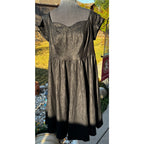 Torrid Size 1 14/16 Black Metallic Fit Flare Dress Sweetheart Party Midi