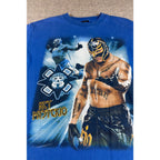 Vintage Y2K Rey Mysterio WWE T Shirt Mens M Blue Wrestling 619 Graphic Tee