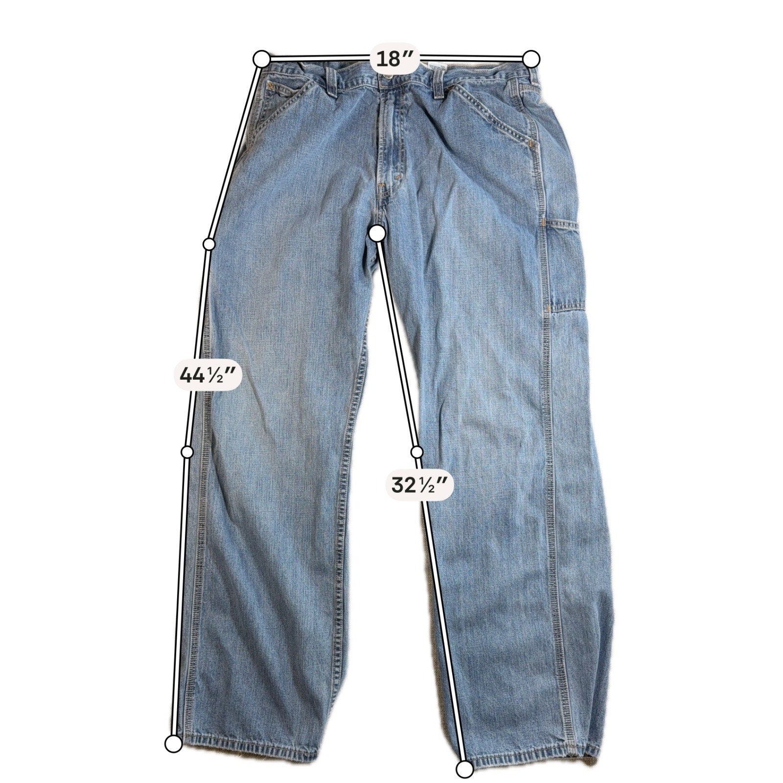 Levis Carpenter Jeans Mens 36x32 Loose Straight Light Wash Denim Workwear Y2K