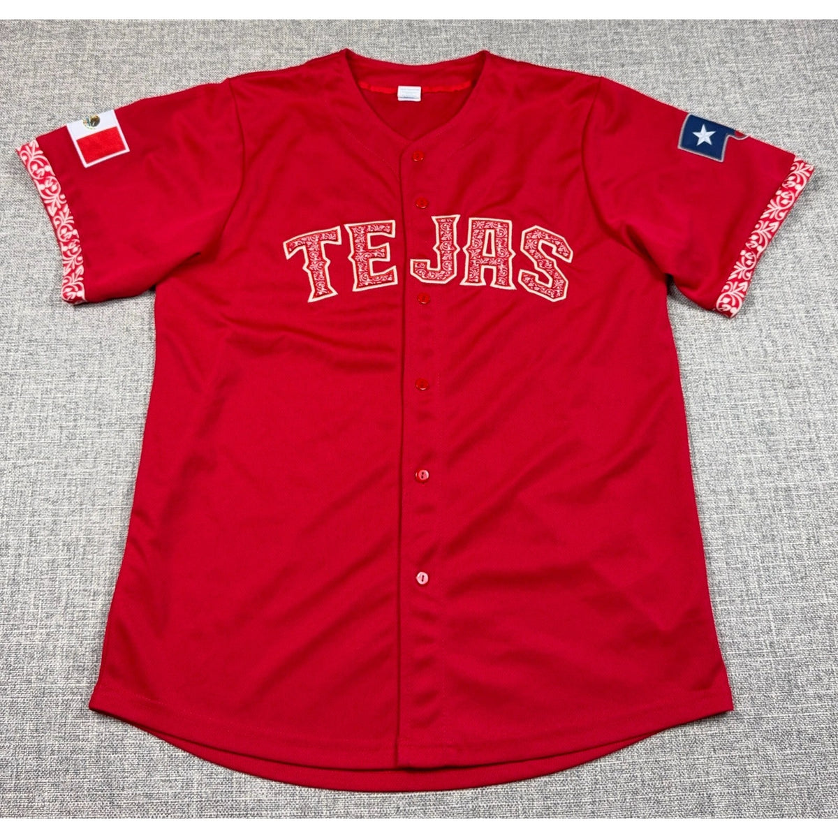 TEJAS Dallas College Jersey #23 Mexico Texas Flag Men's M Baseball