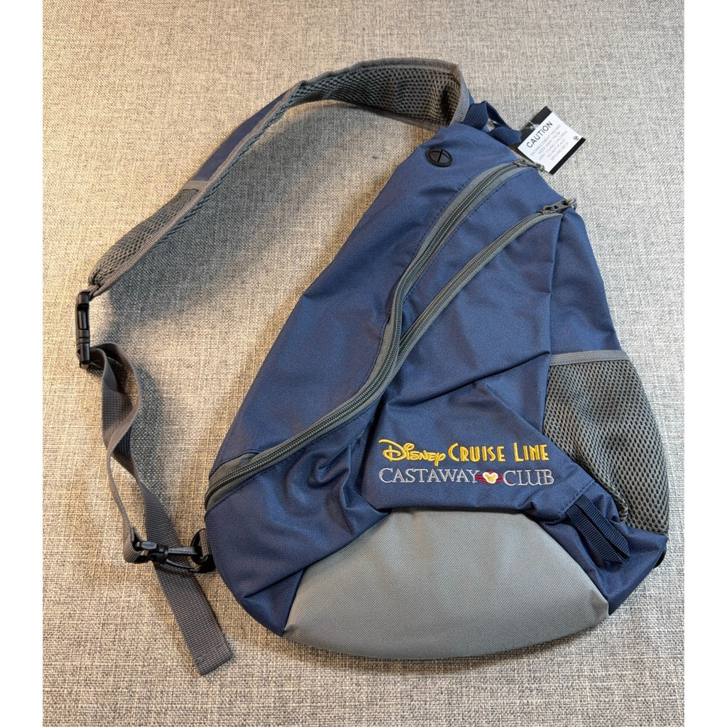 Disney Cruise Line Castaway Club Sling Backpack Navy Gray Unused
