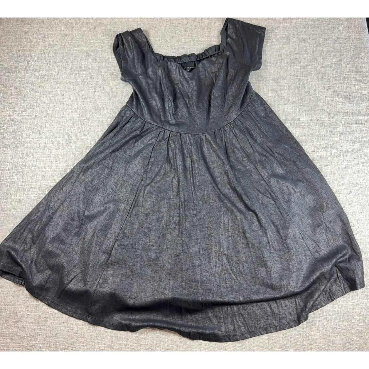 Torrid Size 1 14/16 Black Metallic Fit Flare Dress Sweetheart Party Midi