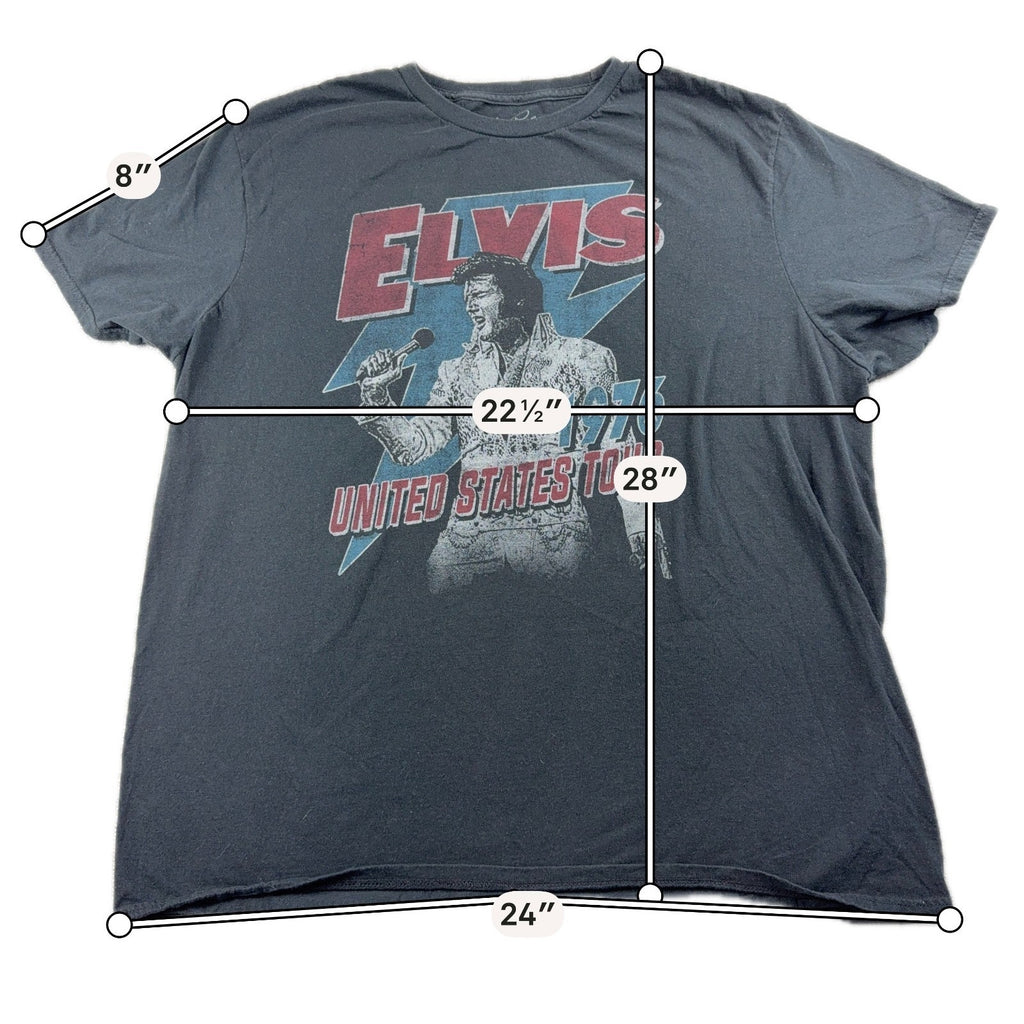 Elvis Presley 1976 United States Tour T Shirt Mens XL Black Graphic Tee 2022