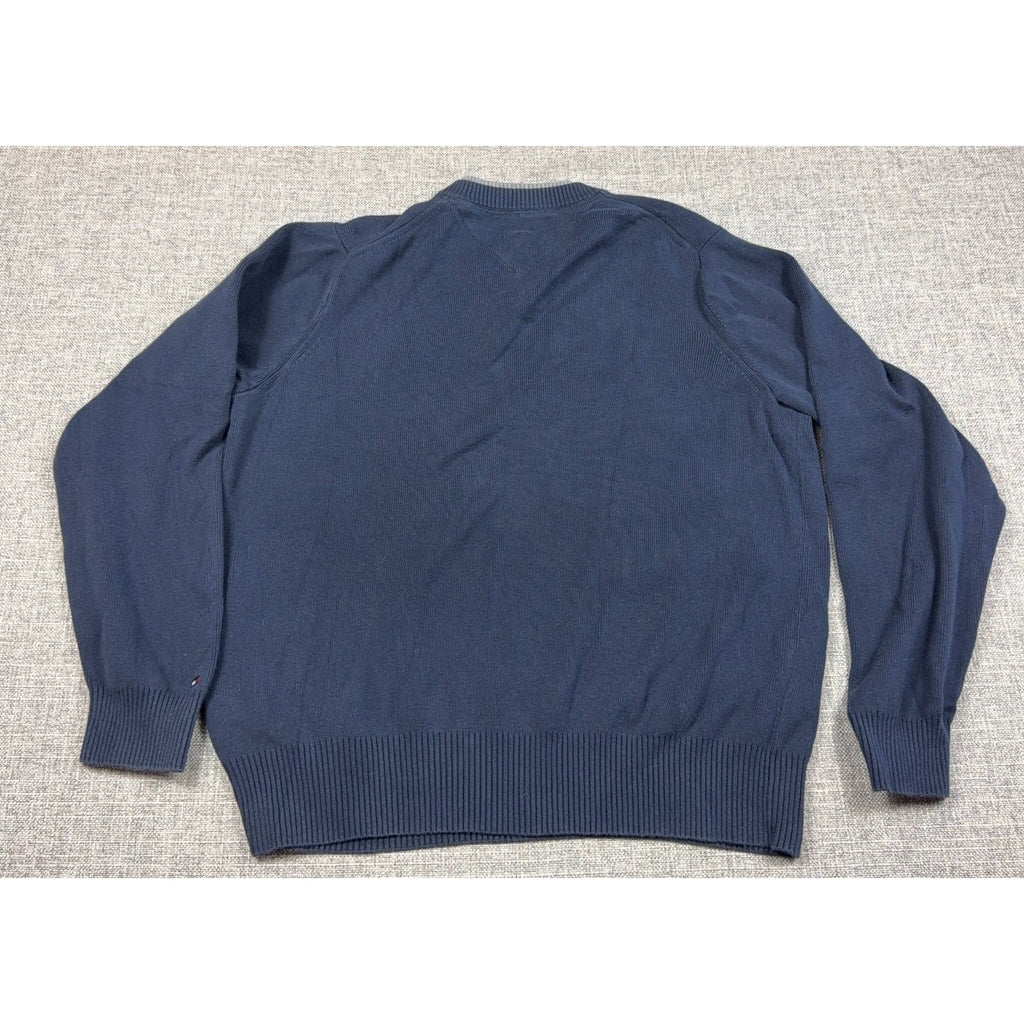 Tommy Hilfiger Auburn Tigers Sweater Mens S Navy V Neck Cotton NCAA