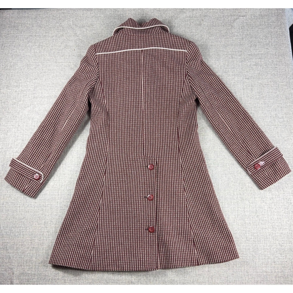 Original Penguin Munsingwear Womens M Brown Double Breasted Mod Coat Y2K Retro