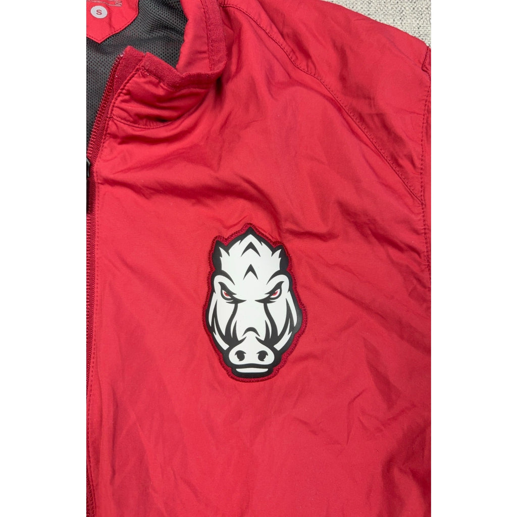 Nike Arkansas Razorbacks Jacket Mens Small Red Full Zip Running NCAA Hog