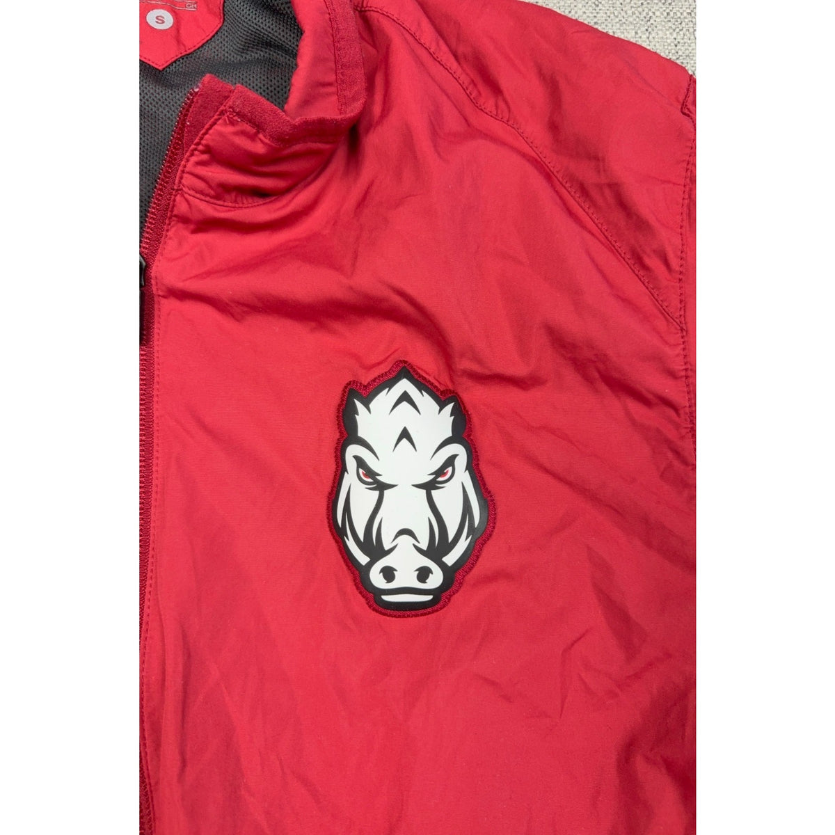 Nike Arkansas Razorbacks Jacket Mens Small Red Full Zip Running NCAA Hog
