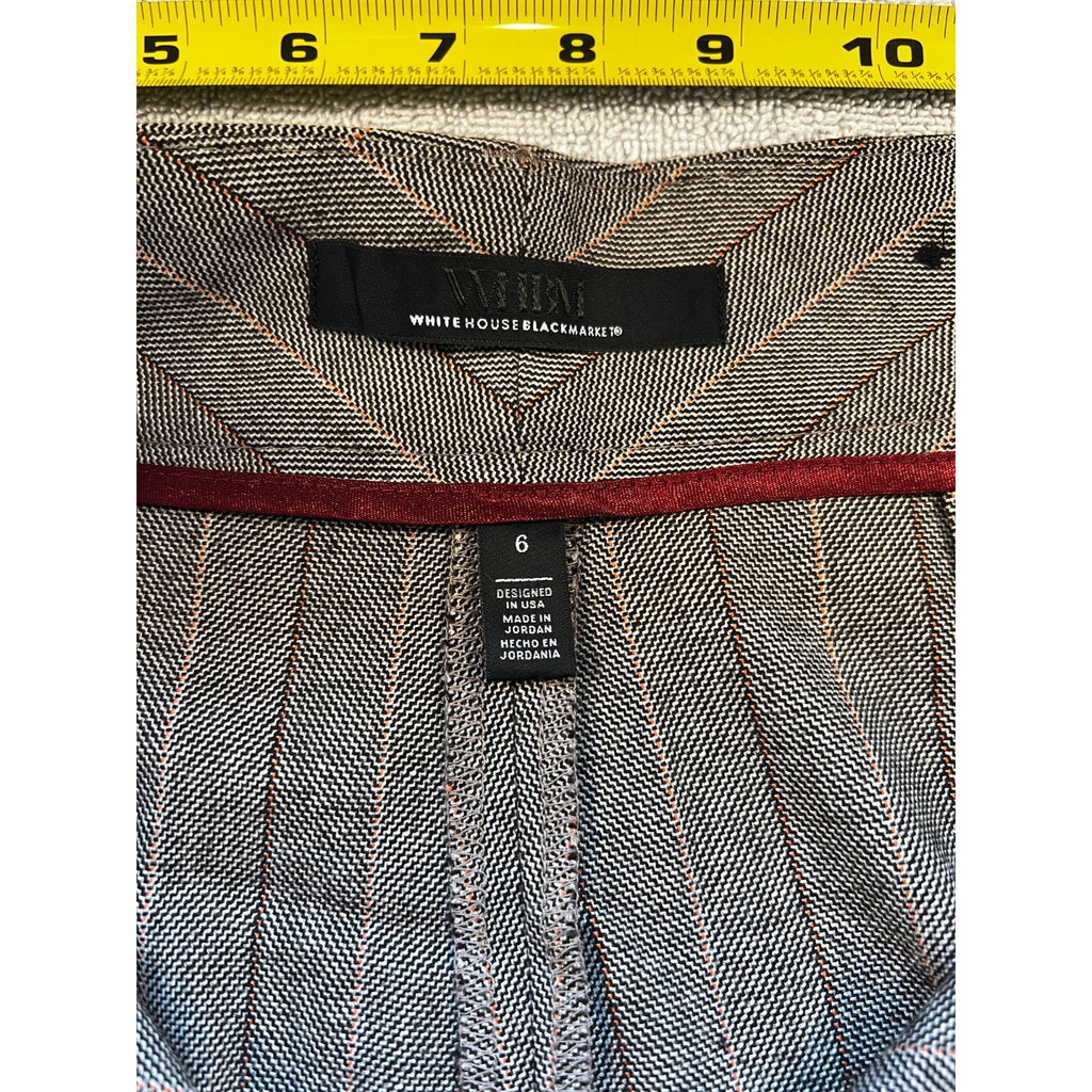 White House Black Market Grey Wide Leg Dress Pants Trousers Womens 6 Side Zip