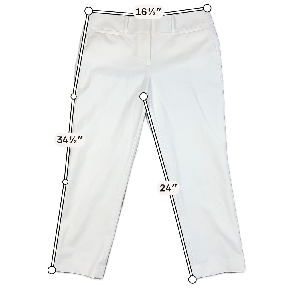 Ann Taylor LOFT Marisa Women’s 8 White Cropped Straight Dress Pants 24" Inseam
