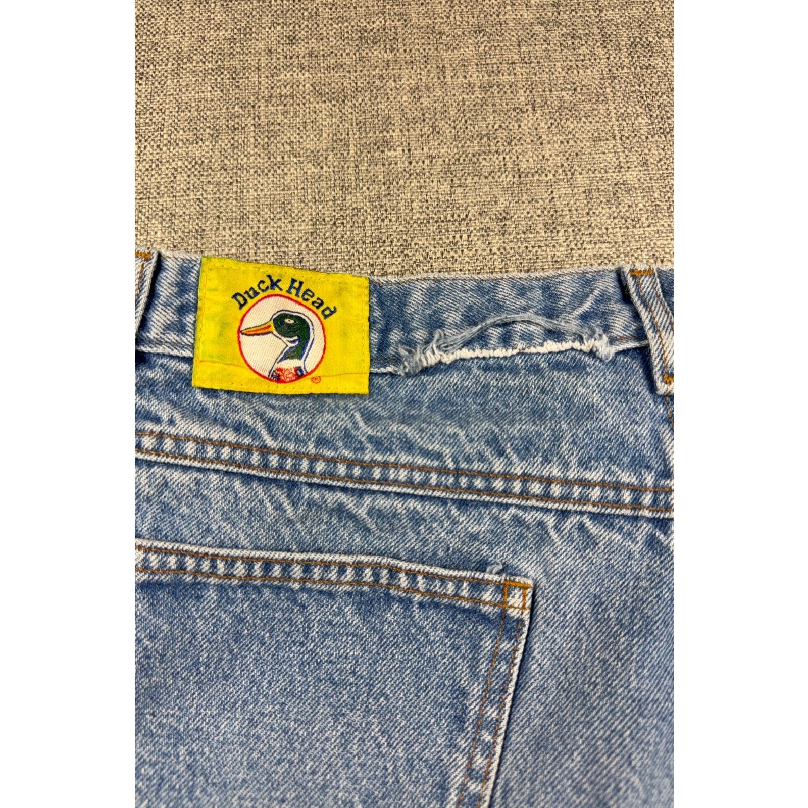 Vintage Duck Head Jeans 33x31.5 Light Wash High Rise Straight Leg Denim