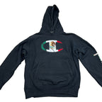 Champion Reverse Weave Mexico Flag Hoodie Mens S Black Sugar Skull Sleeve