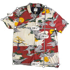 Denim & Flower Ricky Singh Shirt Mens XL Crane Scenic Hawaiian Camp Button Up