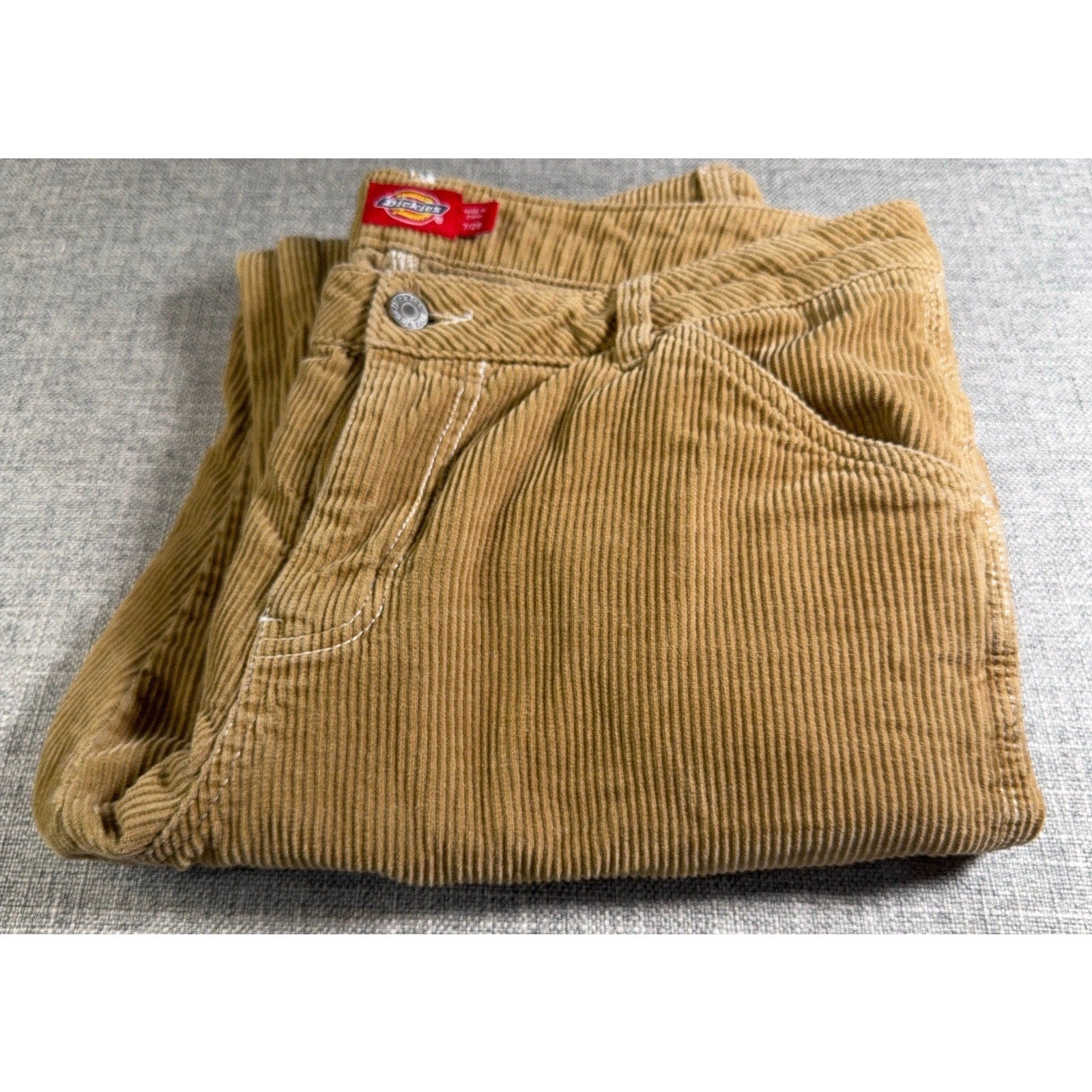 Dickies Girl Corduroy Carpenter Pants Womens Juniors 7/28 Tan Y2K Utility