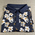 Mizzen+Main Polo Shirt Mens 2XL XXL Classic Navy Floral Performance Golf