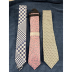 Mens Designer Tie Lot Banana Republic Geoffrey Beene Floral Geometric Neckties