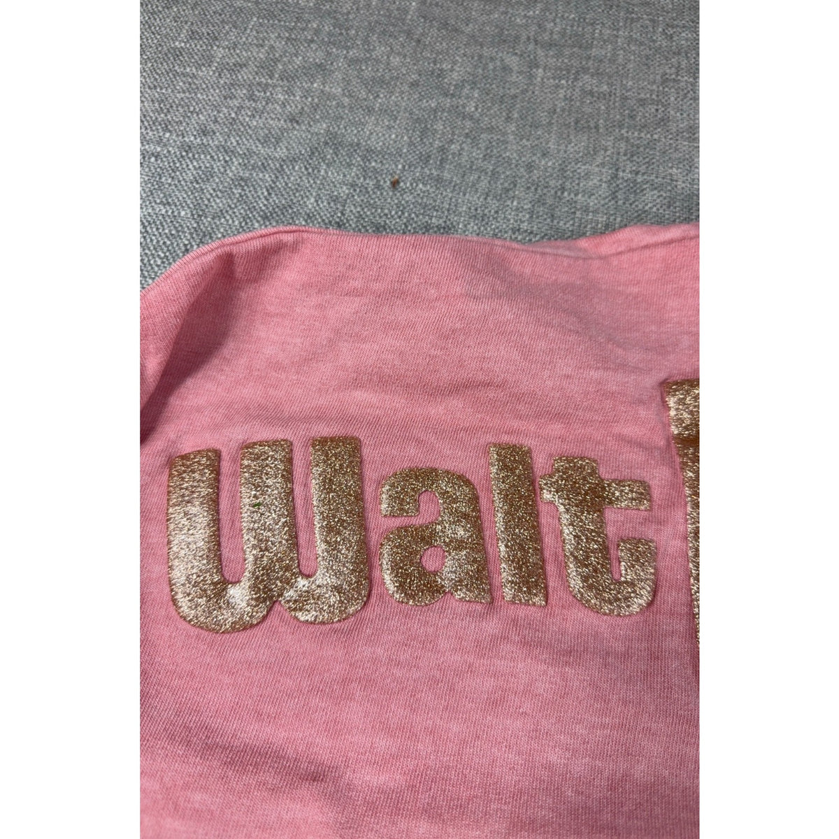 Walt Disney World Spirit Jersey XS Pink Rose Gold Glitter Long Sleeve Disney