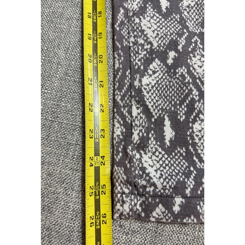 Urban Outfitters Snake Print Pants Womens S Gray White Pull On Cropped 25.5