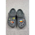 Crocs Classic Lined Clogs Gray M6 W8 Unisex Fleece Shoes w/ 5 Charms