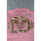 Walt Disney World Spirit Jersey XS Pink Rose Gold Glitter Long Sleeve Disney