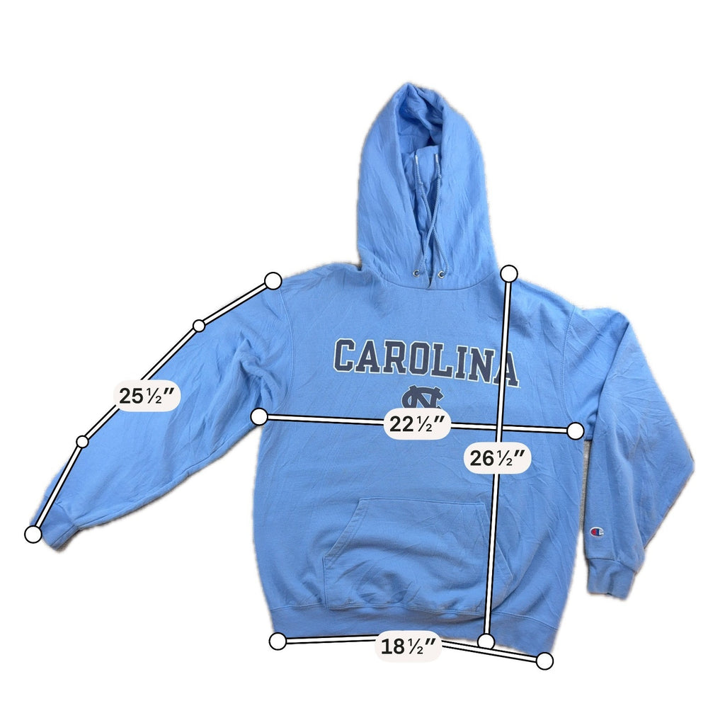 Champion UNC Tar Heels Hoodie Mens Large Carolina Blue Pullover NCAA College
