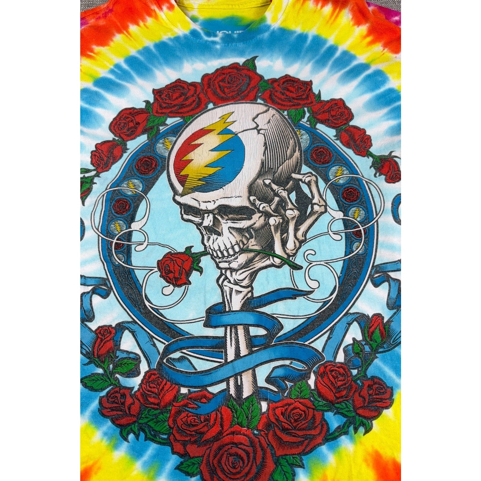Liquid Blue Grateful Dead T Shirt Mens M Tie Dye Bertha Skull Roses Steal Face