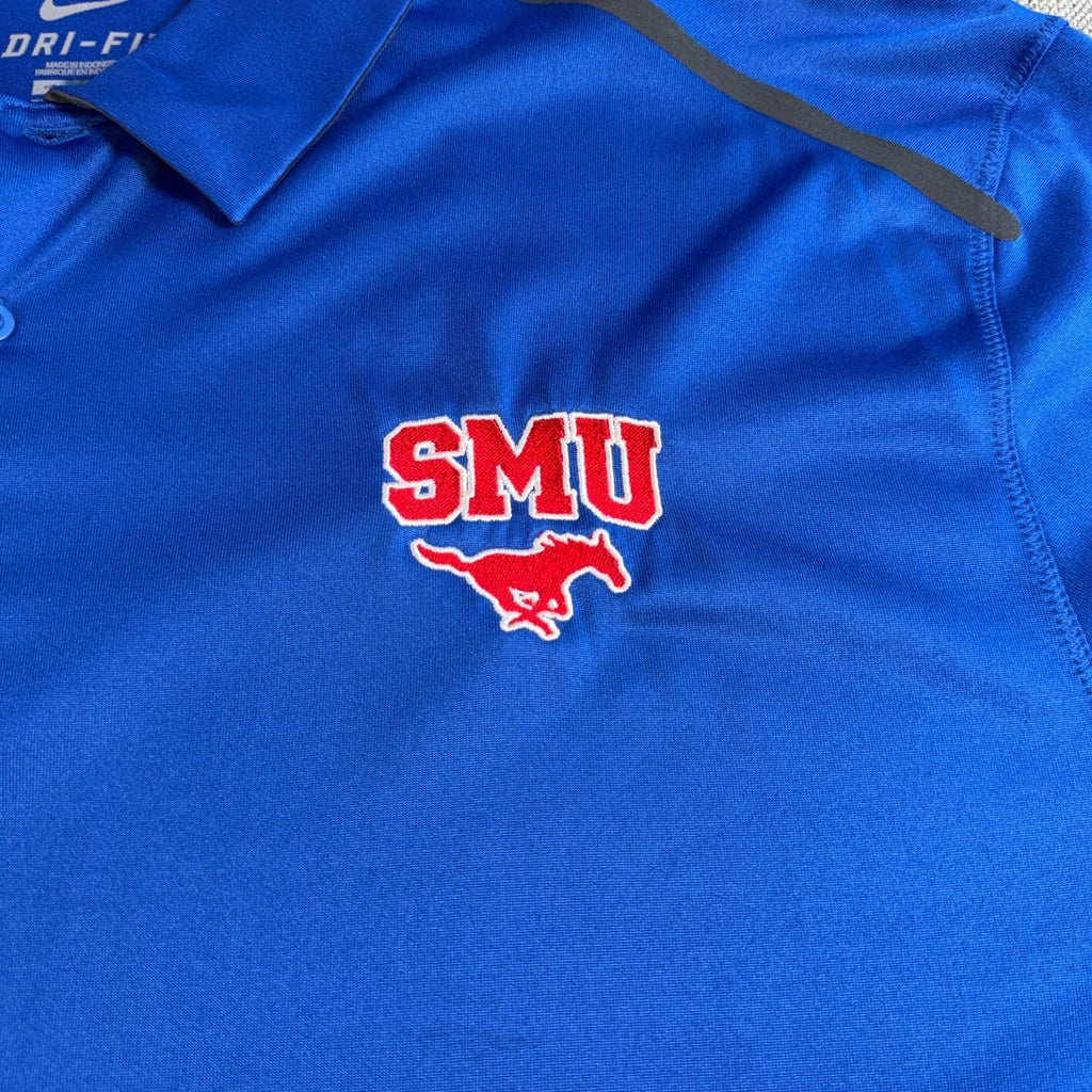 2 Nike SMU Mustangs Dri Fit Polos Men 3XL Red Blue NCAA Golf Shirt Lot