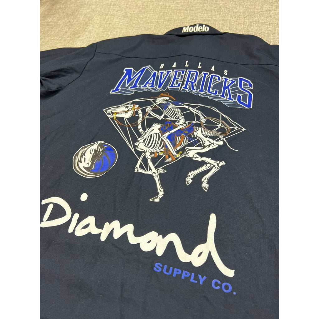 Diamond Supply x Modelo Dallas Mavericks NBA Button Shirt XL Skeleton