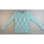 Tommy Hilfiger Womens M Cable Knit Sweater Pastel Marled Crewneck Preppy