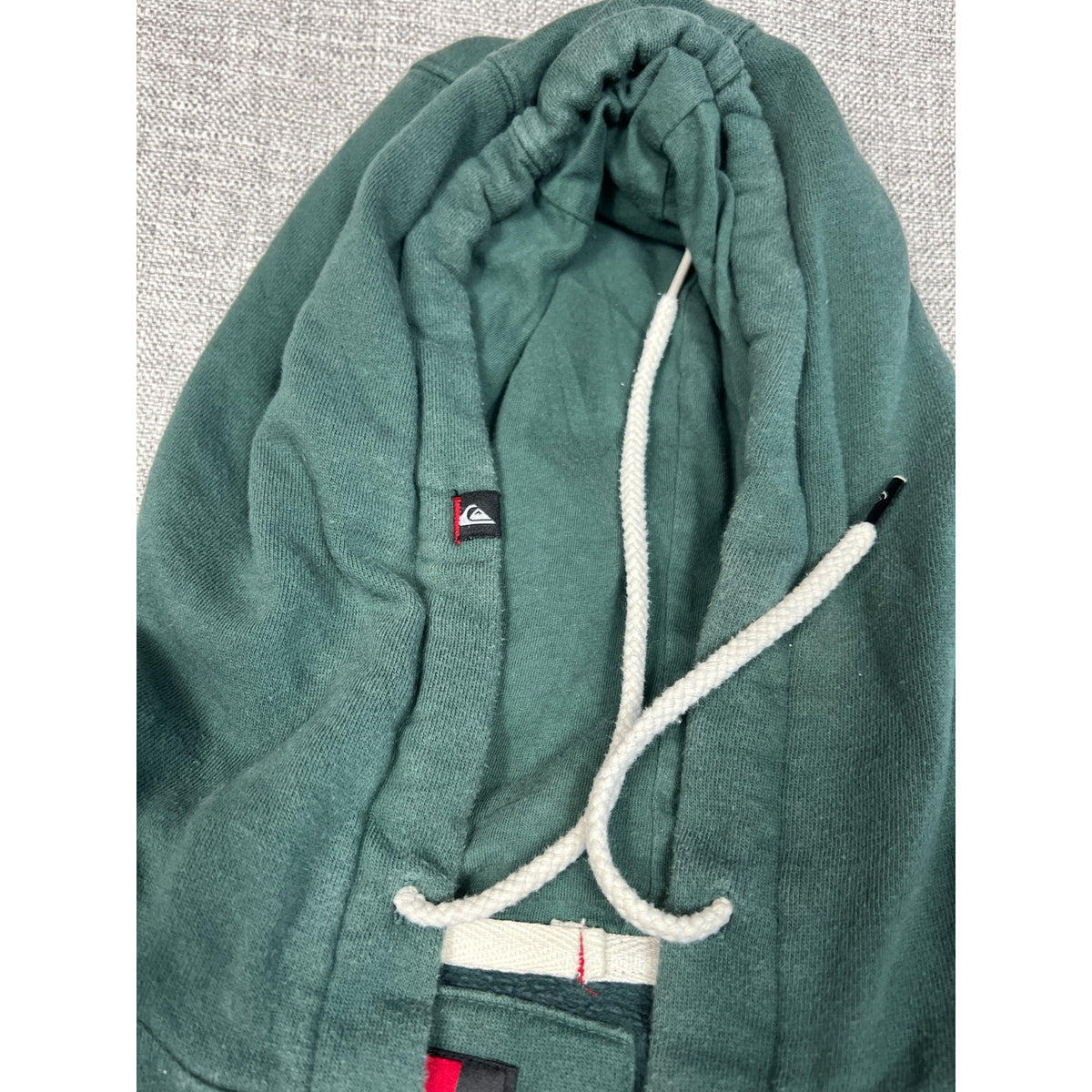 Quiksilver Mens XL Green Full Zip Graphic Hoodie Surf Skate 2011