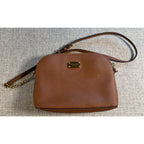 Michael Kors Cindy LG Dome Crossbody Bag Brown Saffiano Leather 35S6GCPC3L