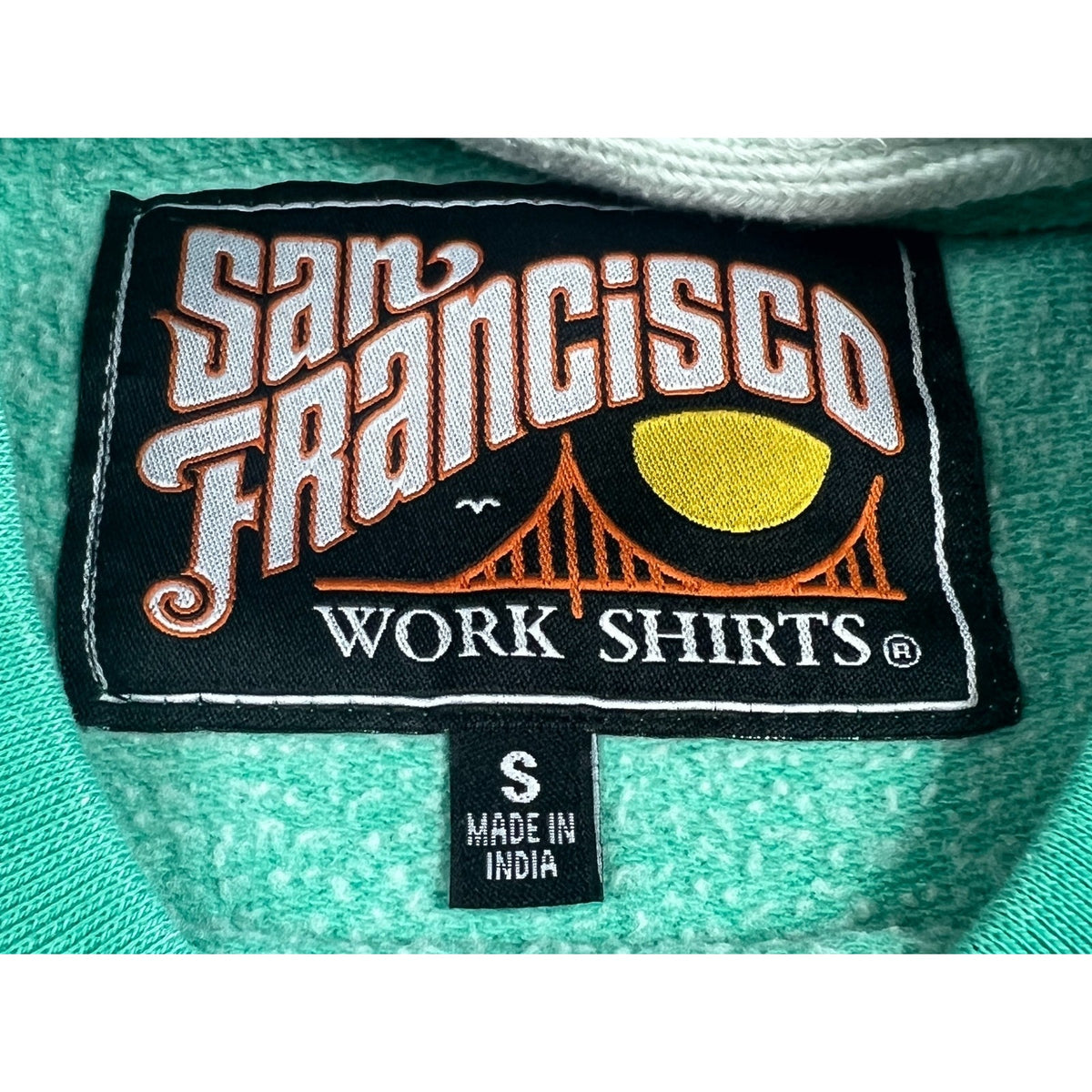 San Francisco Work Shirts Mens S New York Green Embroidered Sweatshirt