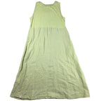 Cut Loose Dress Womens L Olive Green Linen Cotton Polka Dot Lagenlook Maxi USA