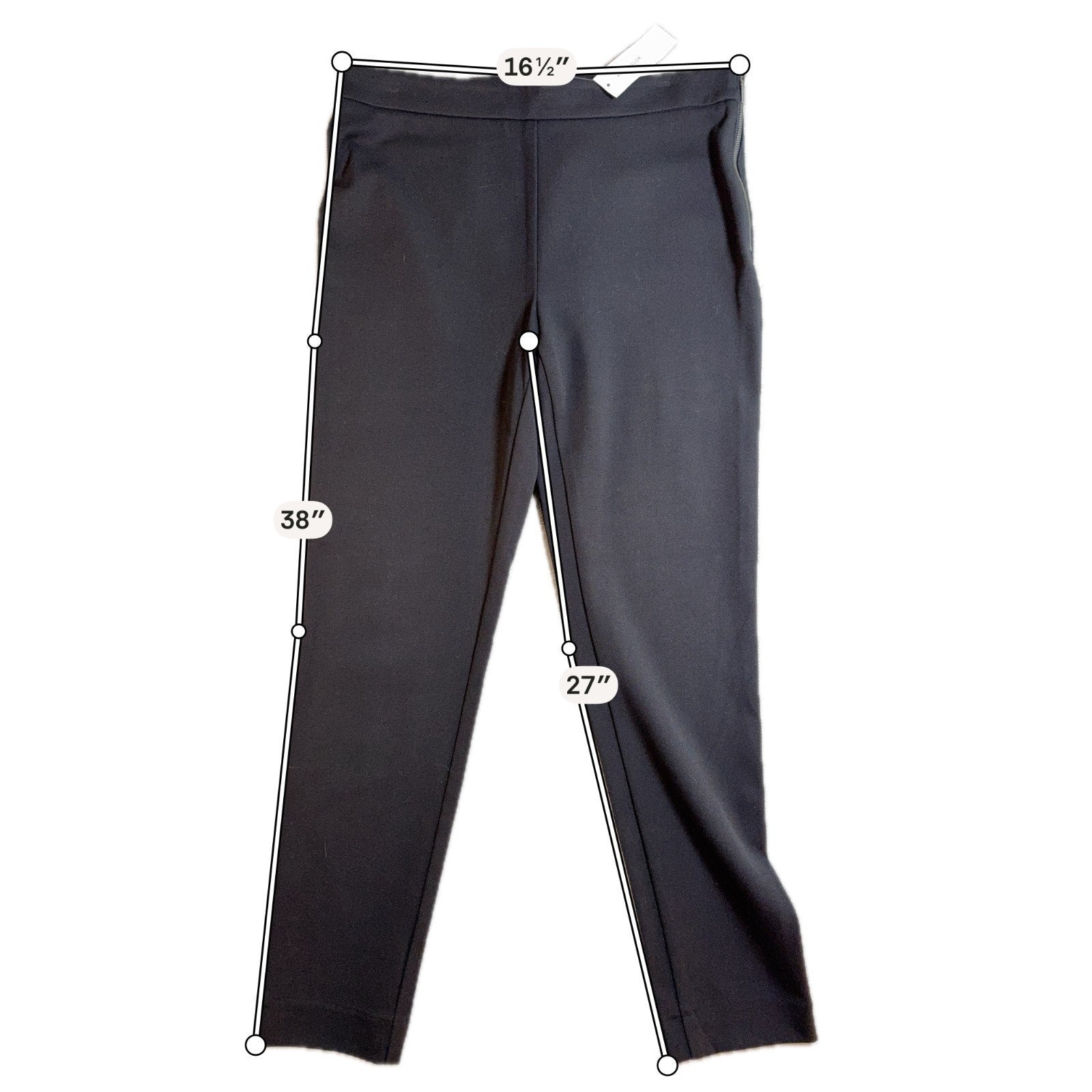 NWT Ann Taylor The Chelsea Skinny Ankle Pants Black Size 8 Bi Stretch Zip Hem