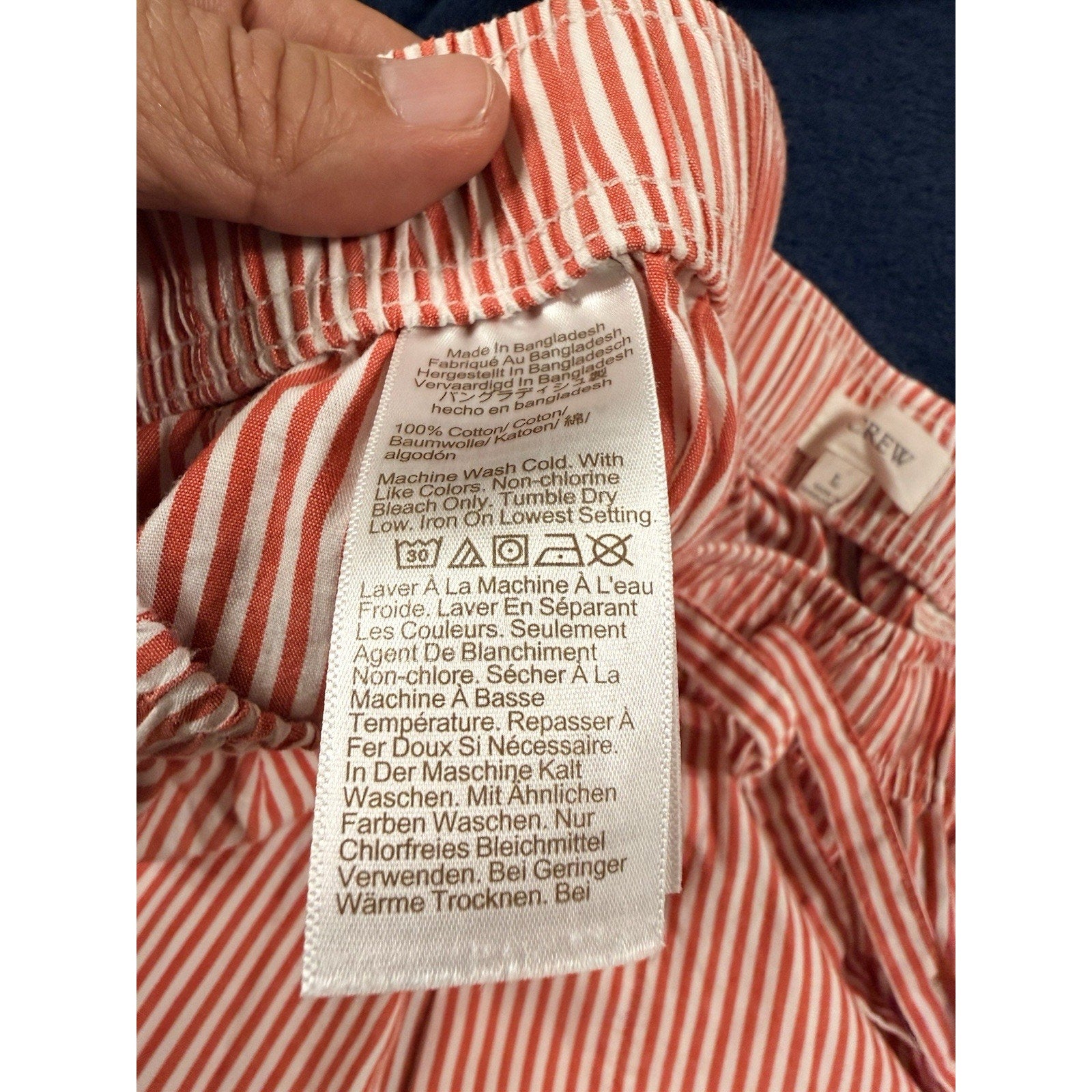 J.Crew Red White Striped Pajama Lounge Pants Women’s Large Cotton Drawstring