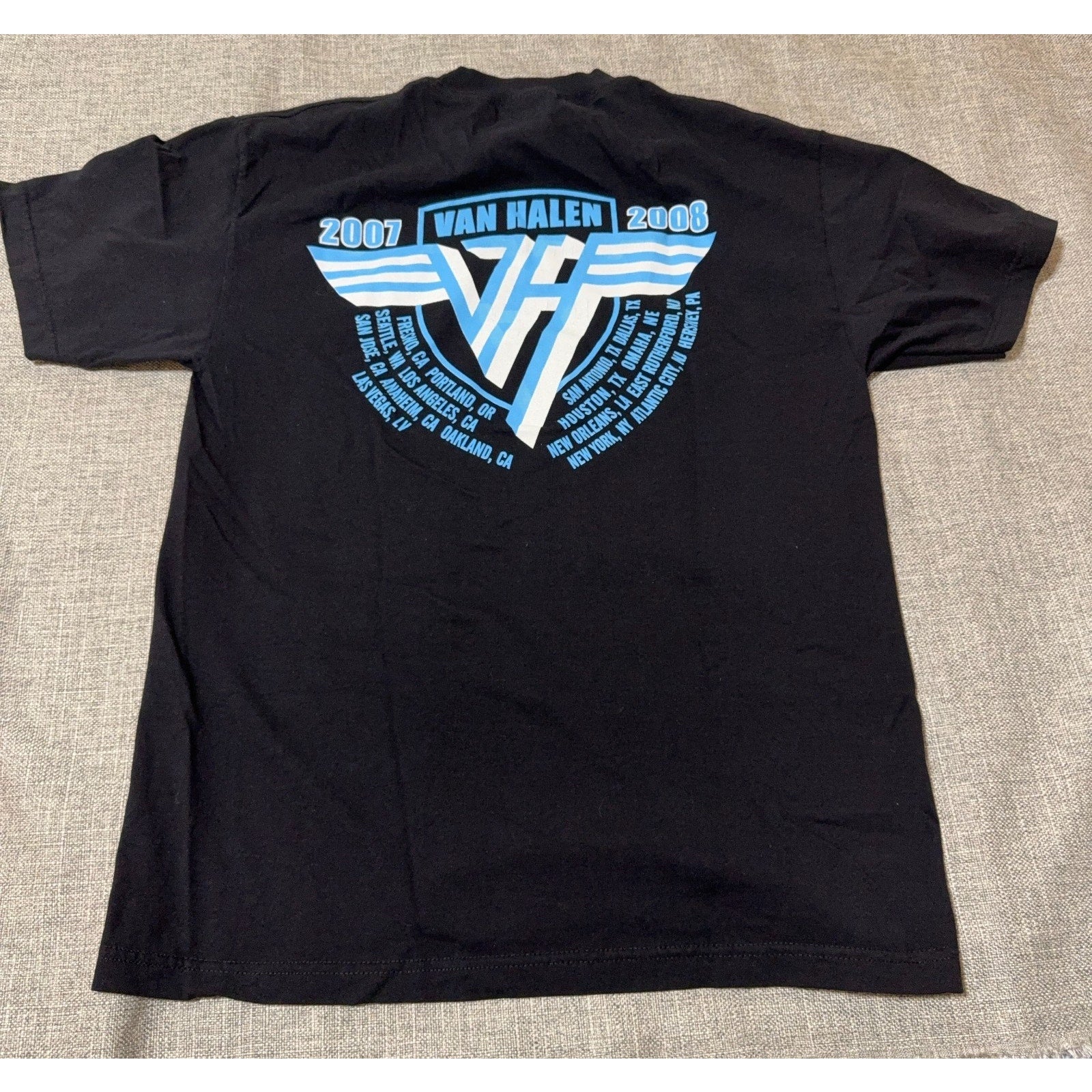 Van Halen 2007-08 Tour T Shirt Mens L Black Double Sided Concert Tee