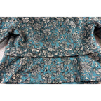 Nine West Woman Blazer 16W Teal Floral Jacquard 3/4 Sleeve Plus Size Jacket