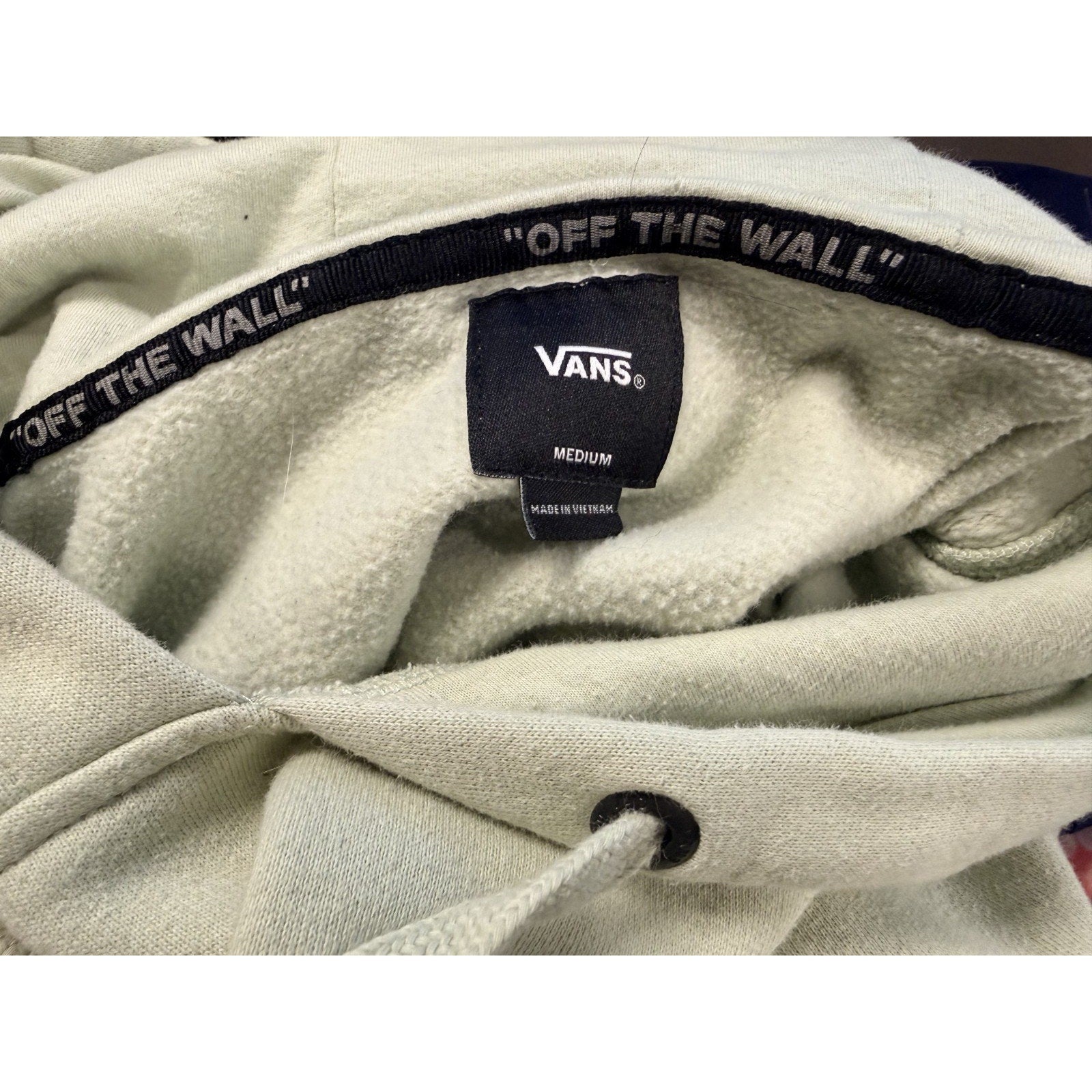 Vans Pullover Hoodie Medium Green Graphic Sweatshirt Skate Streetwear Fleece
