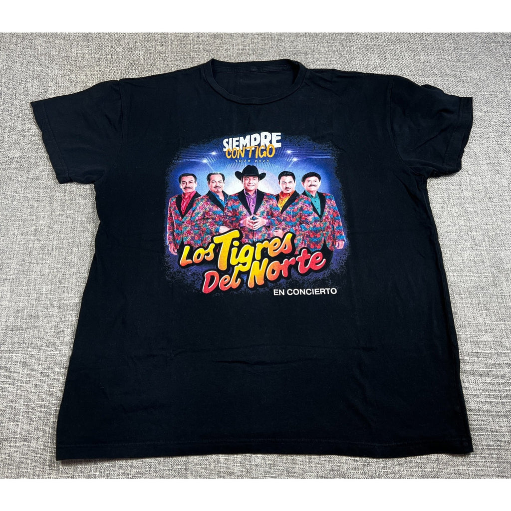 Los Tigres del Norte Siempre Contigo Tour 2024 T-Shirt Men’s L Black