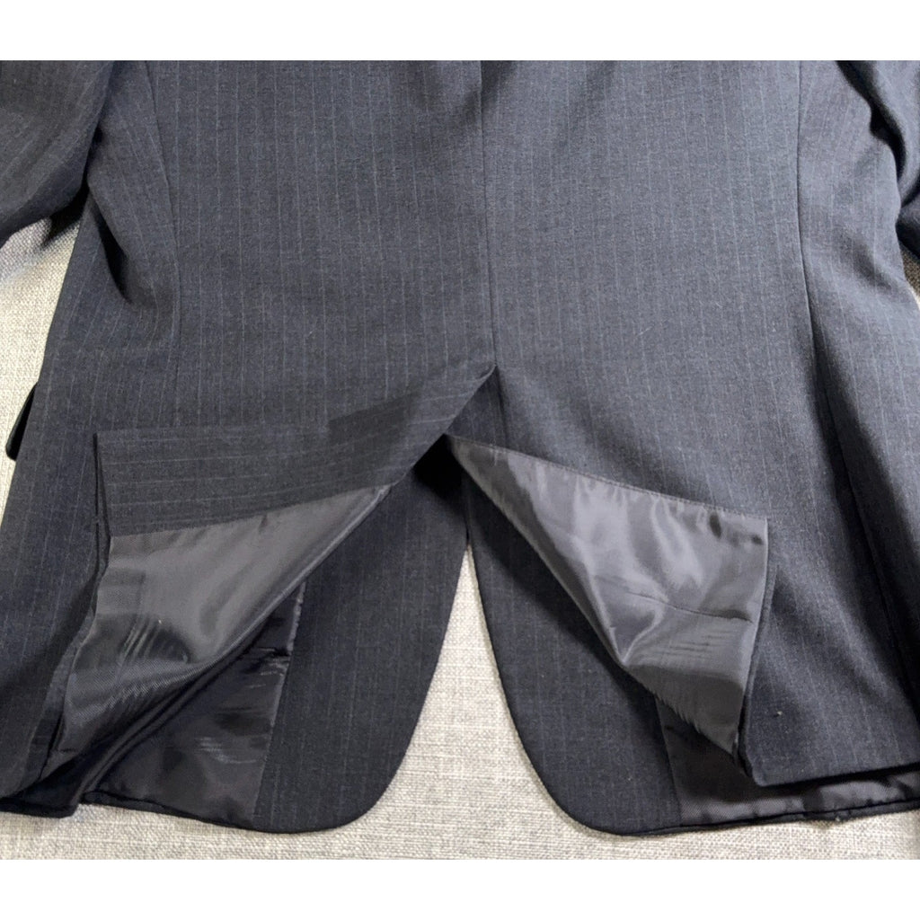 Bernhard Altmann Blazer Mens 42R Charcoal Gray Pinstripe Wool Blend Suit Jacket