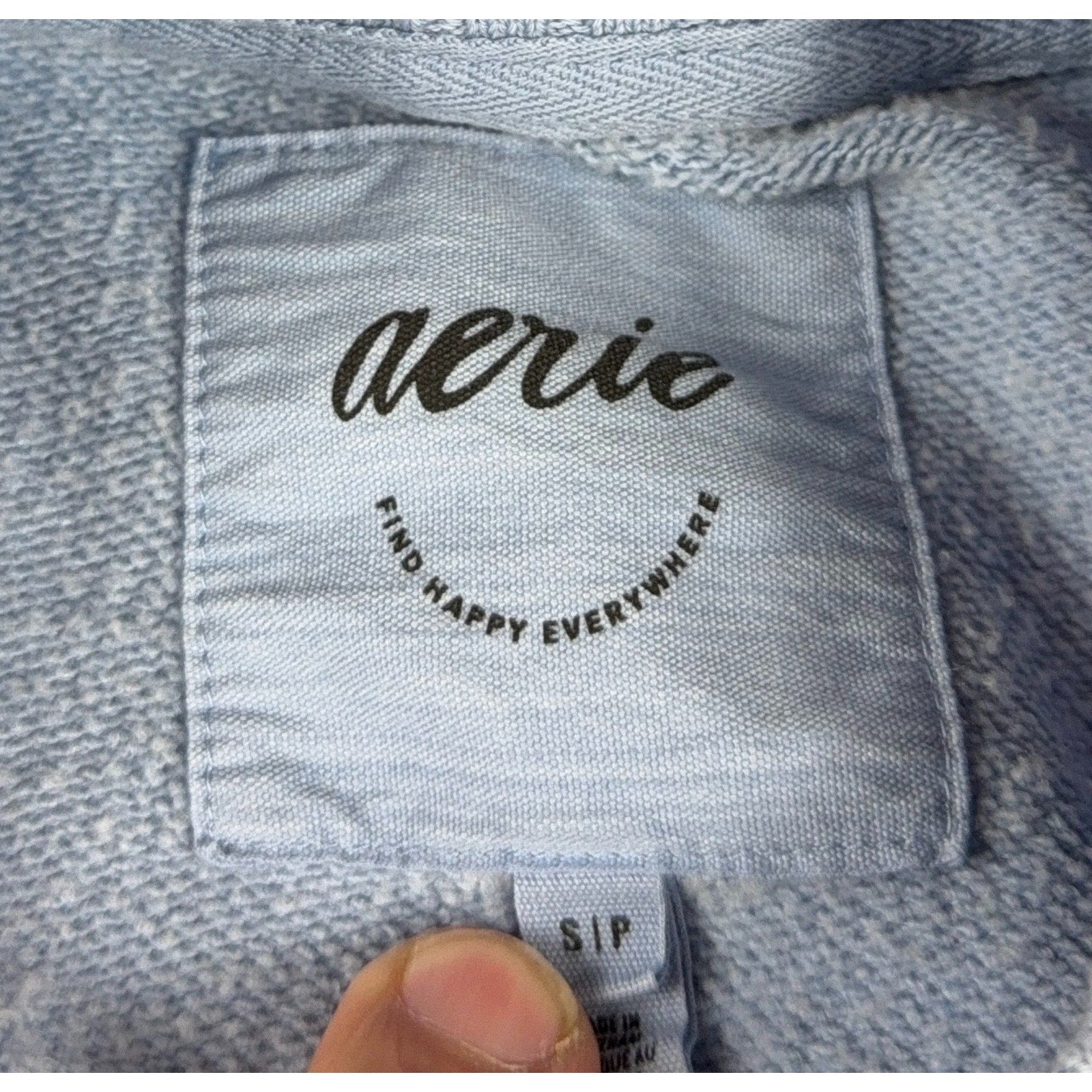 Aerie Women S Oversized Crewneck Sweatshirt Blue Ribbed Side Panels Pullover