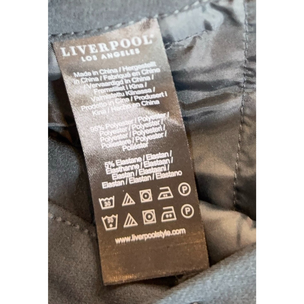 Liverpool Los Angeles Womens 14/32 Black Cropped Flare Dress Pants Stretch Flaw