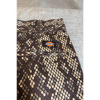 Dickies Womens 8R Snakeskin Pants Brown Python Workwear Trousers NWT