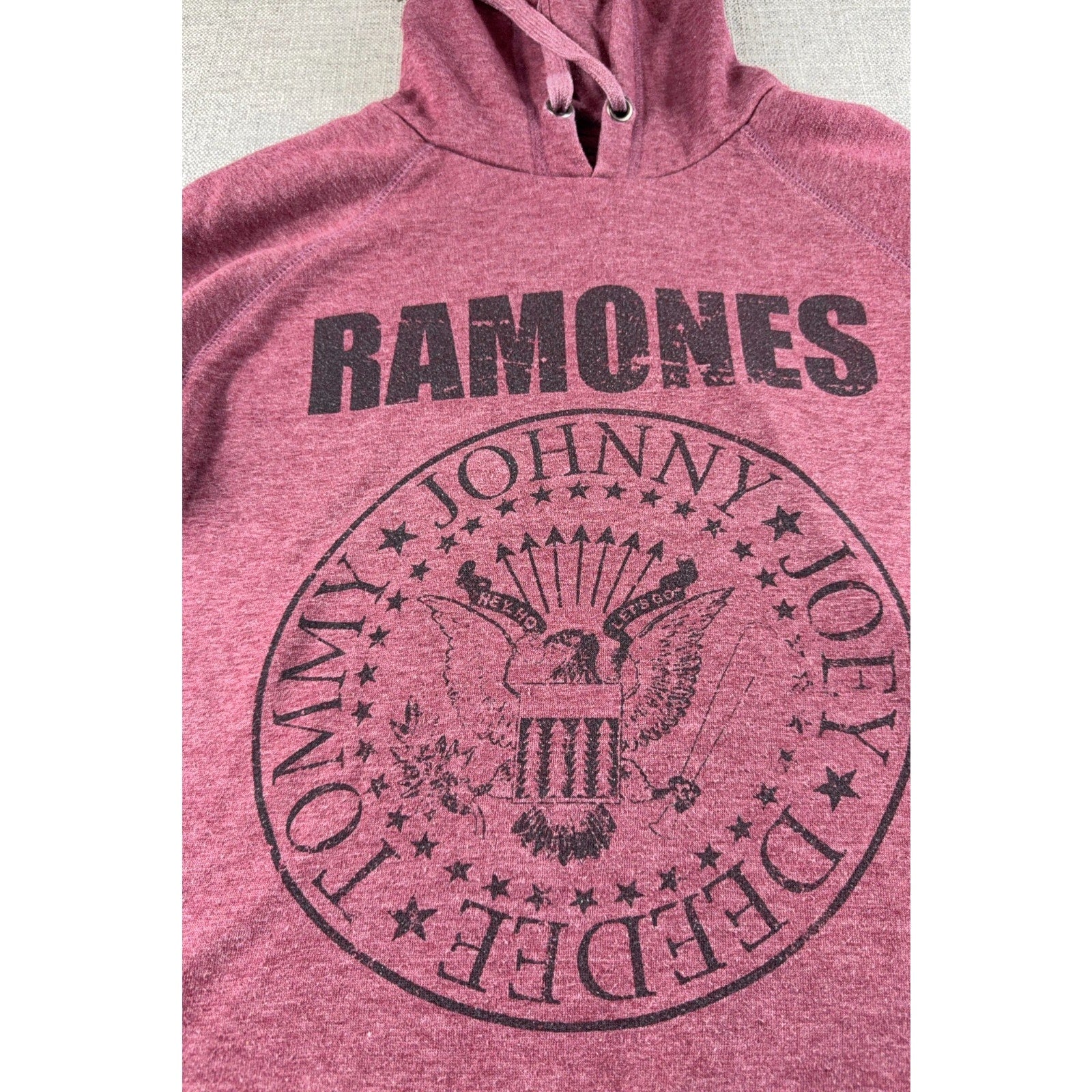 Ramones Hoodie 1-2-3-4 Clothing Medium Burgundy Punk Rock Band Pullover