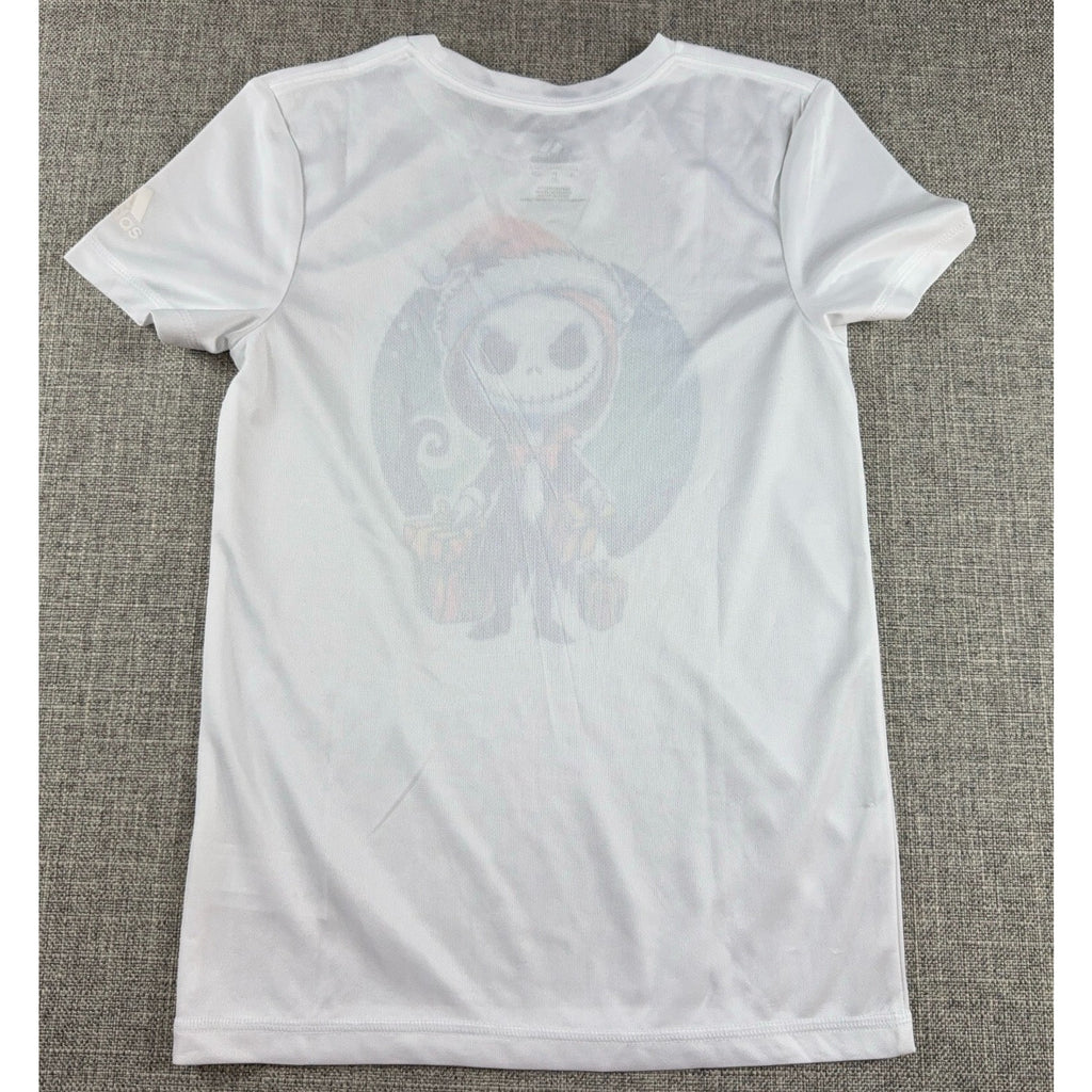 Adidas Youth Girls S 8 Christmas Skeleton Santa Graphic Shirt White NWT