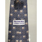 Vintage Thai Silk Tie Lot of 3 POY Thailand Chiang Mai Elephant Novelty Plaid