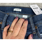 J.Crew Women's Size 26 Dark Wash Slim Jeans Raw Frayed Hem 28.5 Inseam
